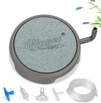 hygger Aquarium Air Stone Quiet Ultra High Dissolved Oxygen Diffuser Air Stones for Aquariums Nano Fish Tank Bubble Stone Kit Stainless Steel Air Stone for Aquarium Fish Tank and Hydroponics-2.2inch