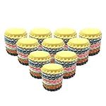 HAWORTHS 100 PCS Crown Bottle CaPs Decorative Bottle Cap Double Sideds Printed Craft Bottle Stickers for Hair Bows, DIY Pendants or Craft ScraPbooks Mixed Colors(10colors)