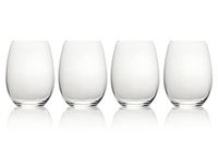 Mikasa Julie Luxury Crystal Stemless Wine Glasses, Lead-Free, for Gin or Cocktails, Set of 4, 560 ml, Clear, Black