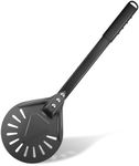 Joylongde Pizza Turning Peel 7 Inch Round Anodized Aluminum Perforated Pizza Peel Turner with Metal Handle Pizza Paddle Spinner for Outdoor Pizza Oven Accessories