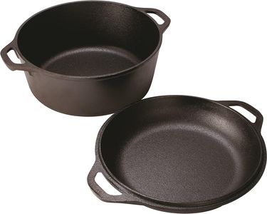 Lodge Double Dutch Oven 5-Quart – Cast Iron Multi-Use Pot