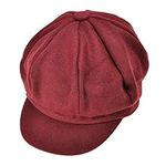 ZLYC Womens Classic Newsboy Caps Visor 8 Panel Gatsby Cabbie Hat (Burgundy),One Size