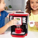 koolbitz Kids Kitchen Household Series Coffee Machine, Large Coffee Maker Toy Real Working with Light and Sound Effects, Pretend Play Improves Coordination of Children Fun Learning Toy Gift for Kids