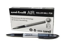 uni-ball UB-188-L Air Rollerball Pens. Premium 0.7mm Medium Nib for Super Smooth Handwriting. Writes Like a Fountain Pen. Fade and Water Resistant Liquid Uni Super Ink. Box of 12 Black Ballpoint Pens