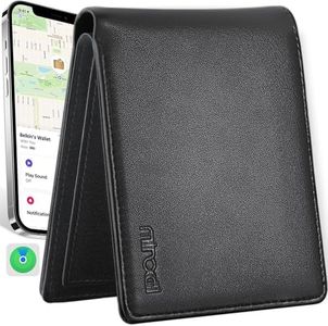 Wallet for Men Upgrade Replacement for AirTag Wallet Built-in Find My Real Time Tracker, RFID Blocking Classic Leather Bifold Stylish Mens Wallet with ID Window 6 Credit Card Holder Coin Pocket,