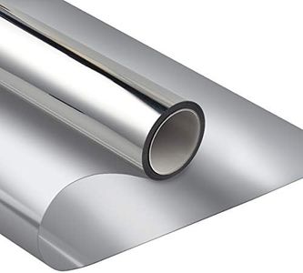 WPCTEV One Way Window Film Daytime Privacy Static Cling Self Adhesive House Film Glass Window Tint Heat Control Mirror Film for Home and Office Silver 6 Mil 17.5 Inch x 6.5 Feet