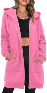 Pink Sweatshirt Long Hoodies for Women Oversized Womens Fleece JacketCute Cool Y2k Rose Pink L