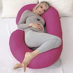 COOZLY C Shaped Pregnancy Pillow | Maternity Pillow|100% Cotton Removable Covers | Premium PregnoCare Fibres | Pregnancy Sleeping Pillow (2 Premium Lyte, Candy Pinkr)