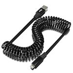 Coiled Lightning Cable iPhone Charger Cable for Car [Apple MFi Certified], Retractable Apple Carplay Cable Lightning Cord Compatible with iPhone14/13/12/11 Pro Max/XS MAX/XR/XS/X/8/7/Plus/iPad/iPod