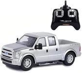 Liberty Imports RC Ford F-350 Super Duty Toy Pickup Truck, Officially Licensed Full Function R/C Radio Remote Control Car Genuine 1:28 Scale Vehicle (Silver)