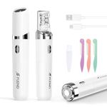 Facial Hair Remover for Women, 2-in-1 Epilator for Women with LED Light USB Rechargeable Portable Electric Epilators Painless Lady Shavers for Face, Lip, Chin, Leg, Arms, Bikini (White)