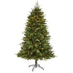 Nearly Natural Artificial Christmas Trees, PE, PVC, Iron Wire, Metal, Pine Cone, Green