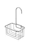 Croydex Hook Over Shower Caddy, Rust-Free Stainless Steel Bathroom Accessory, Additional Bathroom Storage, Secure Self-Adhesive Pad Included, 5-Year Rust Free Guarantee, Bathroom Storage Unit