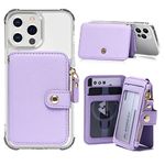 M-Plateau Phone Wallet Stick On, Credit Card Holder for Women Attachable 3M Sticker,Phone Card Holder Compatible with iphone 14 pro case and Most Smartphones (Purple)