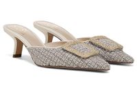 Sam Edelman Womens Brit Kitten Heel Mule, Ivory Multi Boucle, 11