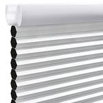 MiLin Cordless Cellular Shades, Blinds for Windows, Blinds & Shades, Window Shades, Cellular Blinds Custom Cut to Size for Home Kitchen Bedroom Office - Blackout White 63" W x 60" H