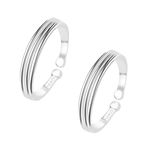 HighSpark 92.5 Sterling Silver Toe Rings for Women | 92.5 Sterling Silver Adjustable Contemporary Style & Stunning Shine | Lovely Gift - Two Line