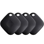 Yipoyilo Smart Bluetooth Air Tracker Tag, Item Finder Key Finder Compatible with Apple Find My (iOS Only),4 Lanyards, Replaceable Battery, Luggage Tracker for Suitcase and More, 4 Pack Black