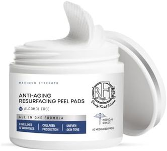 Anti Aging Daily Resurfacing Exfoliating Peel Pads Treatment- Contains Lactic, Salicylic, & Glycolic Acid for Face & Body. Repairs Fine Lines, Wrinkles, Dark Spots, Pores, Acne Scars & Uneven Skin Tone. Natural Skincare Glow.