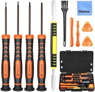 Vastar Repair Tool Kit for Xbox One 360 PS3 PS4 PS5 Controller XBOX series X|S, 12 in 1 T6 T8 T10 Xbox One Set with Cross Screwdriver 1.5, Safe Pry Tools, Cleaning Brush & Cloth in EVA Bag