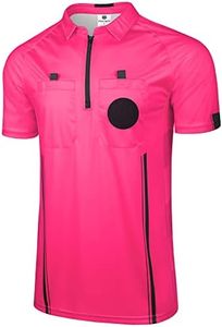 FitsT4 Sports Pro Soccer Referee Jersey Short Sleeve Ref Shirts New-Pink XX-Large