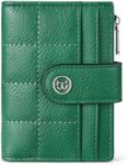 BOSTANTEN Small Wallet for Women Leather RFID Blocking Card Holder Bifold Compact Wallets With Zipper Coin Pocket Green