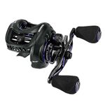 KastKing MegaJaws Elite Baitcasting Reels, Patented AMB System Eliminating Backlashes, Shallow Spool for Light Presentations & Accuracy, 6.2oz Aluminum Frame Fishing Reel with Carbon Fiber Side Covers