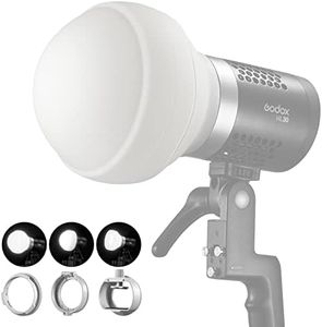 Godox ML-CD15 Diffusion Dome Kit (3 Adapter Rings Included) Foldable Diffuser Dome, Flash Diffusers for ML30 ML30Bi ML60 ML60Bi V1S V1C V1N V1O V1F V850III V860III TT685II AD11111 00/200. 0/300/400Pro