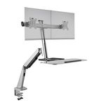 Ergotech FDM-Lift-2 Freedom Lift Sit Monitor Stand, Clamp, Dual, Silver