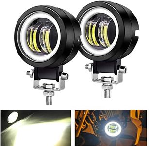 Kairiyard 3inch LED Motorcycle Driving Lights 60W 6000K Auxiliary Spotlights with DRL/Angel Eye Off Road Light Pod 6000lm LED Fog Work Light for Motorcycle Truck SUV UTV ATV Tractor, 2Pcs