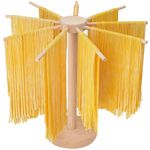Pasta Drying Rack, AITRAI Large Wood Pasta Rack Collapsible Pasta Hanger Stand Noodle Rack with 9 Bar Handles Homemade Pasta Tools for Kitchen, Stable and Easy Storage