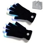 LED Rave Glove, 2026 New Finger Gloving Light Gloves, 7 Colors Light Show Light up Finger Gloves, for Festival, Party (#B)