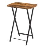 HOOBRO Side Table, Folding Tray Table, Snack Dinner Tables for Eating at Couch, Sofa End Table for Small Space, Living Room, Industrial, Easy Storage, Stable Metal Frame, Rustic Brown EBF17BZ01