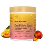 Setu Skin: Youthful Marine Collagen Powder (210g) | Collagen Supplements for Women & Men | Hydrolyzed Type 1 & 3 Collagen for Healthy Skin, Hair & Nails | Peach Mango Flavor