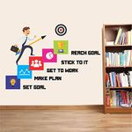 StickMe 'Career - Reach Goal - Office Inspirational Motivation Wall Sticker ' -SM717 (Multi Colour, Vinyl - 90cm X 60 cm)