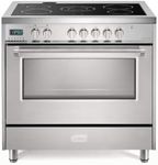 Garvee 36 Inch Electric Range, Freestanding Electric Range Oven with 5 Cooktop Elements and 4.3 Cu.Ft. Convection Oven, Front Control Cooktop Electric Range, Stainless Steel, Silver