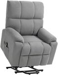 HOMCOM Power Lift Recliner Chair for Elderly, Corduroy Electric Recliner Chair with Wide Seat, Footrest, Side Pockets, Remote for Living Room, Quick Assembly, Grey