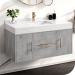 DWVO 40 Inch Grey Floating Bathroom