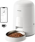 PETLIBRO Automatic Cat Feeder, Battery Operated, Smart WiFi App Control, Wireless Dry Food Auto Dispenser, Compact Design, Timed Biscuit Feeding, Easy to Use, Portion Adjustable (White, 2L)