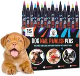 Dog Nail Polish Pens Quick Dry 15 Colors - Pet Nail Polish for Dogs or Cats, Easy Application Dog Safe Nail Polish, Fast Dry Dog Polish - Great Girl Dog Accessories, or a Puppy Nail Pawlish Set