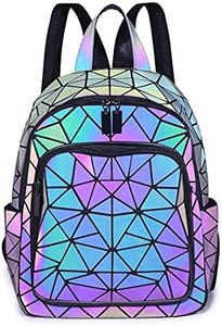 Luminous Geometric Backpacks Women Purses and Handbags Holographic Reflective Bags Iridescent Backpack, No.a1, One_Size, Modern