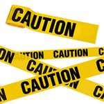 Daucin CAUTION Tape Non Adhesive, Yellow Warning Tape Barricade Safety Tapes with Bold Black Font Text, Maximum Readability for Halloween Decorations Workplace Danger Areas - 20M x 7.5CM