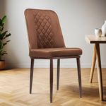 MRC EXECUTIVE CHAIRS ALWAYS INSPIRING MORE Dining Chair,Accent Chair for Living Room Bedroom Restuaran,Velvet Fabric & Cushion Seat with Metal Legs (Dining Chair Brown & Gold)