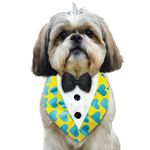 Pawsindia Fully Customizable Dog Tuxedo Bandana | Dog Bandana for Small Dogs | Tuxedo for Dogs | Choose from a Variety of Patterns & Bow Colors (Black Bow, Heart)