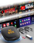 Wireless CarPlay and Android Auto AI Box Lite for Factory Wired CarPlay Cars - Supports Netflix/YouTube/TF Card/U Disk Magic Link CarPlay Ai Box Convert Wireless CarPlay Dongle Wired CarPlay Required