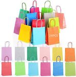 24 pcs Gift Bags,Joogee Small Paper Craft Bags(21cm*15cm*8cm) with Handles,12 Assorted colors Party Favor Paper Bags for Wedding, Baby Shower, Birthday, Gifts, Shopping and Party Supplies