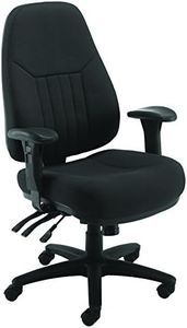 Office Hippo Desk Chair, Ergonomic Heavy Duty Office Chair, Fully Adjustable For Extra Comfort & Support, Tilt Tension Computer Chair For Daily Use, 152kg User Weight - Black