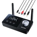 SOOMFON Bluetooth 5.3 Transmitter Receiver for TV, 3-IN-1 Wireless Audio Transmitter with Optical/3.5mm Aux Support 30M Range, Volume Control, Dual Link Bluetooth Adapter for TV, Home Stereo