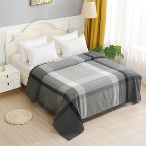 Thick Warm Wool Blanket,550GSM Heavyweight Blanket,100% Pure Australian Wool,Large Wool Blanket Suitable for Double Bed and Camping,Queen Size/Double Size(Gray Plaid, Queen)