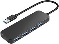 T Tersely 4 Port USB 3.0+2.0 Data Hub with 30CM/1FT Extended Cable, Ultra Slim High Speed USB Port, Compact Expansion Smart Splitter for MacBook,Mac Pro/Mini,Surface,XPS,Notebook PC,Mobile HDD,More